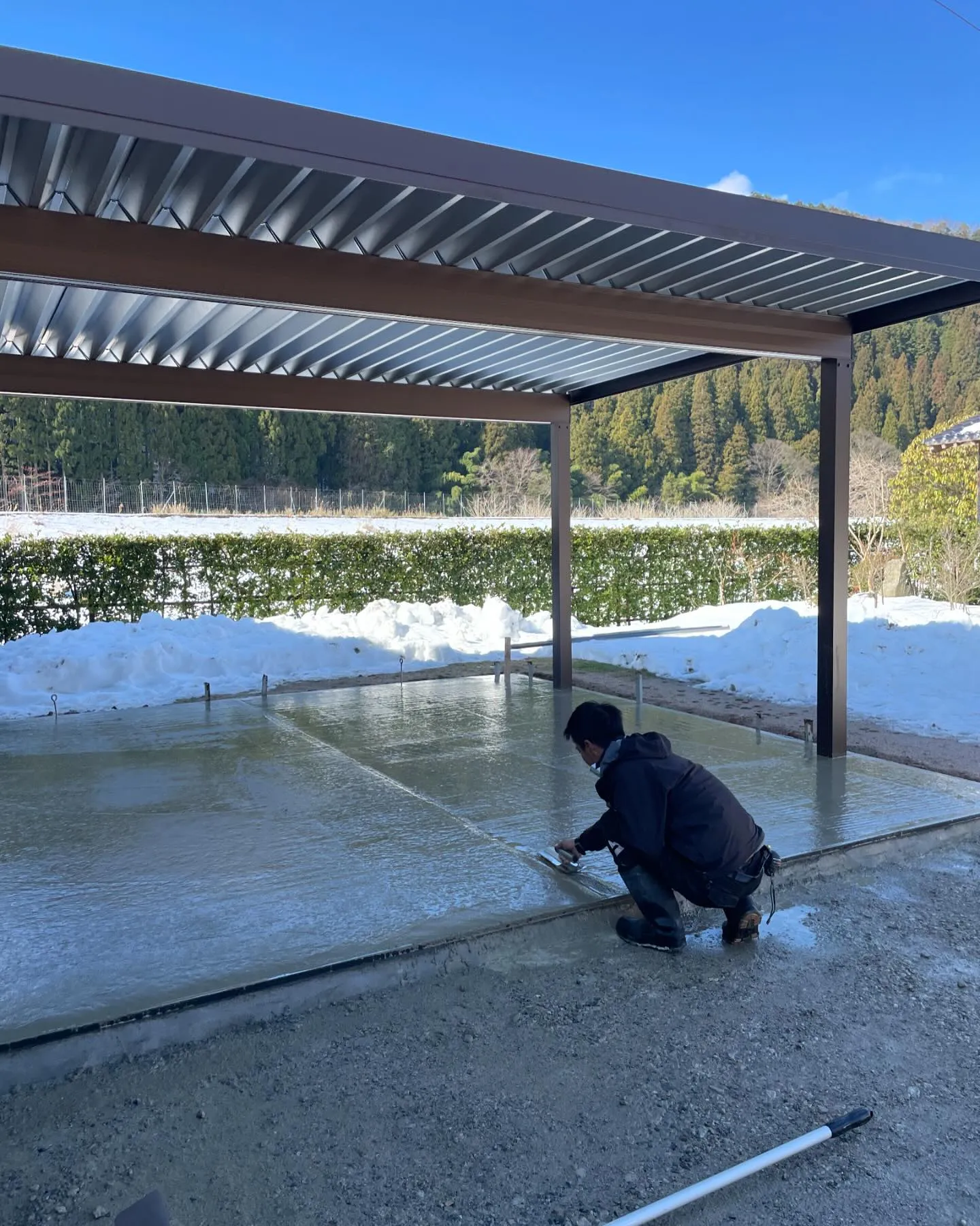 【豊岡市竹野カーポート・土間コンクリート工事】