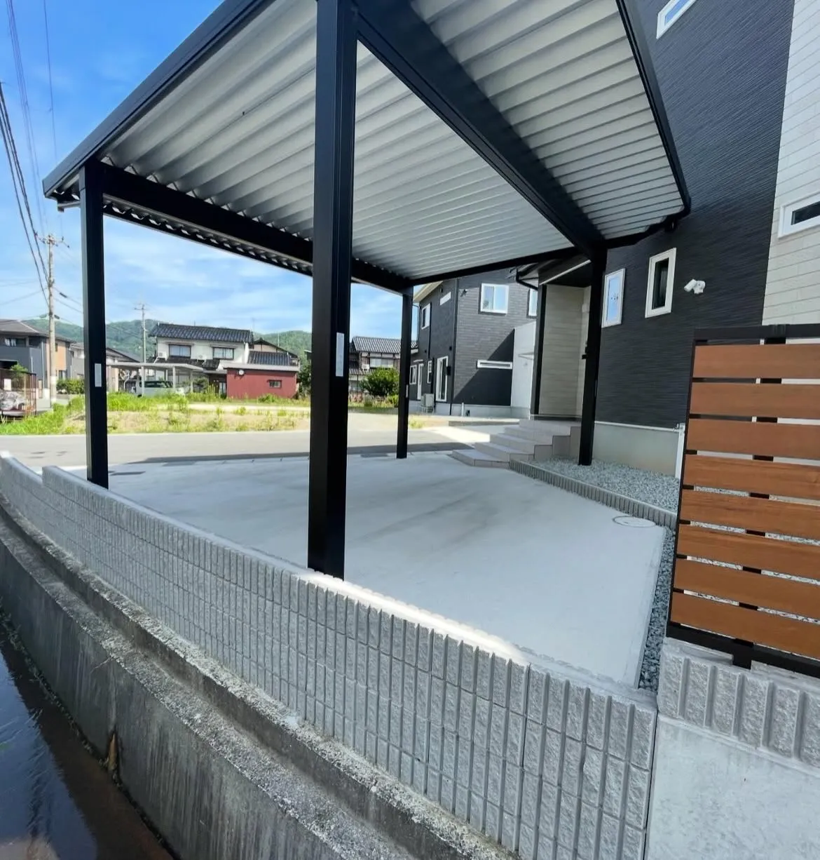 豊岡市内|フェンス・化粧ブロック工事】