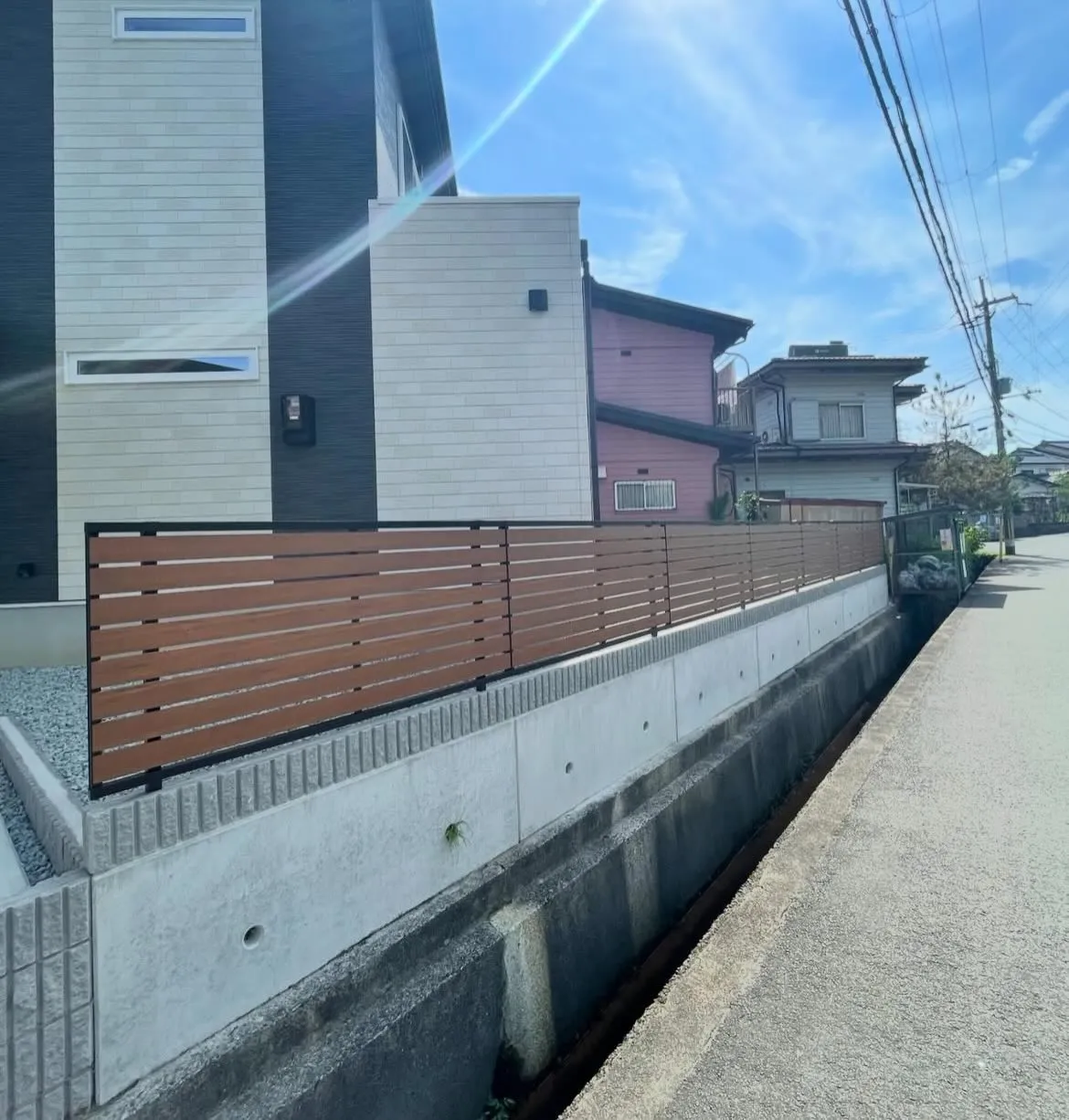 豊岡市内|フェンス・化粧ブロック工事】