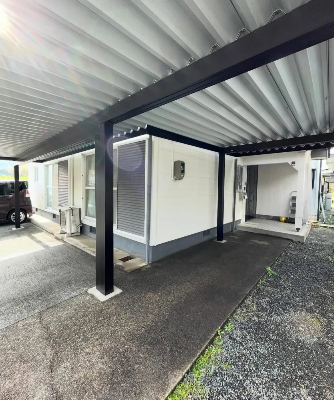 【豊岡市｜異形地カーポート工事】