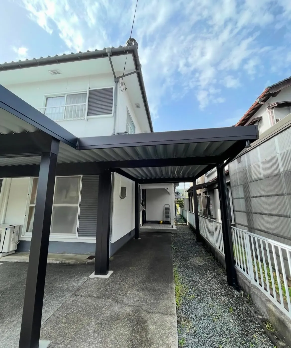 【豊岡市｜異形地カーポート工事】