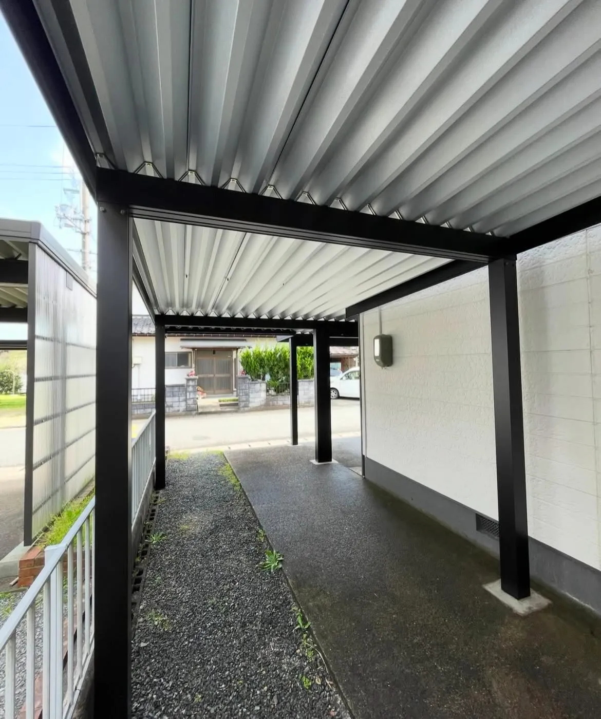 【豊岡市｜異形地カーポート工事】