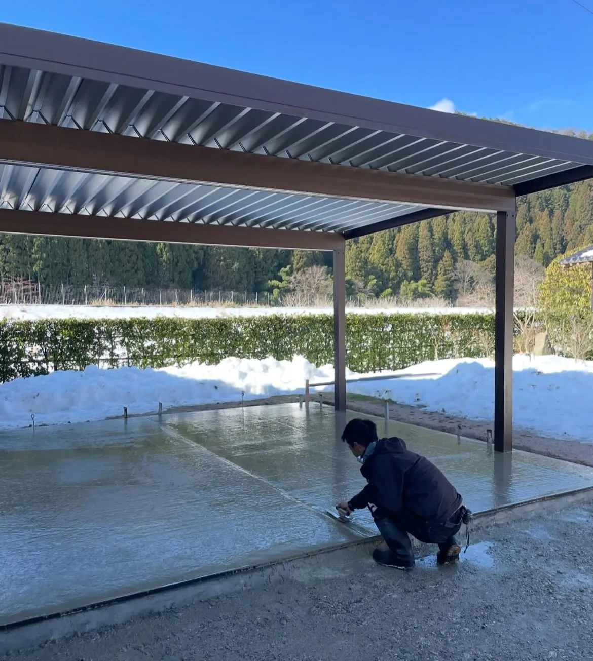 【豊岡市竹野町｜カーポート・土間コンクリート工事】