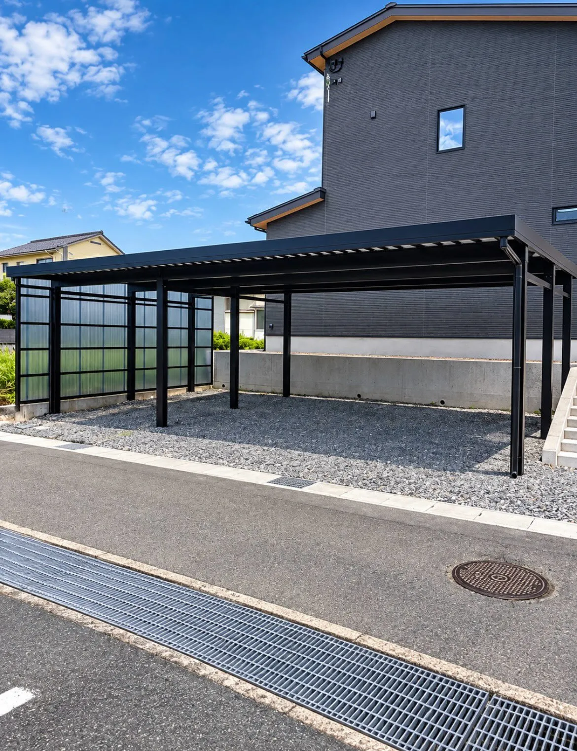 【豊岡市 3台用カーポート工事】