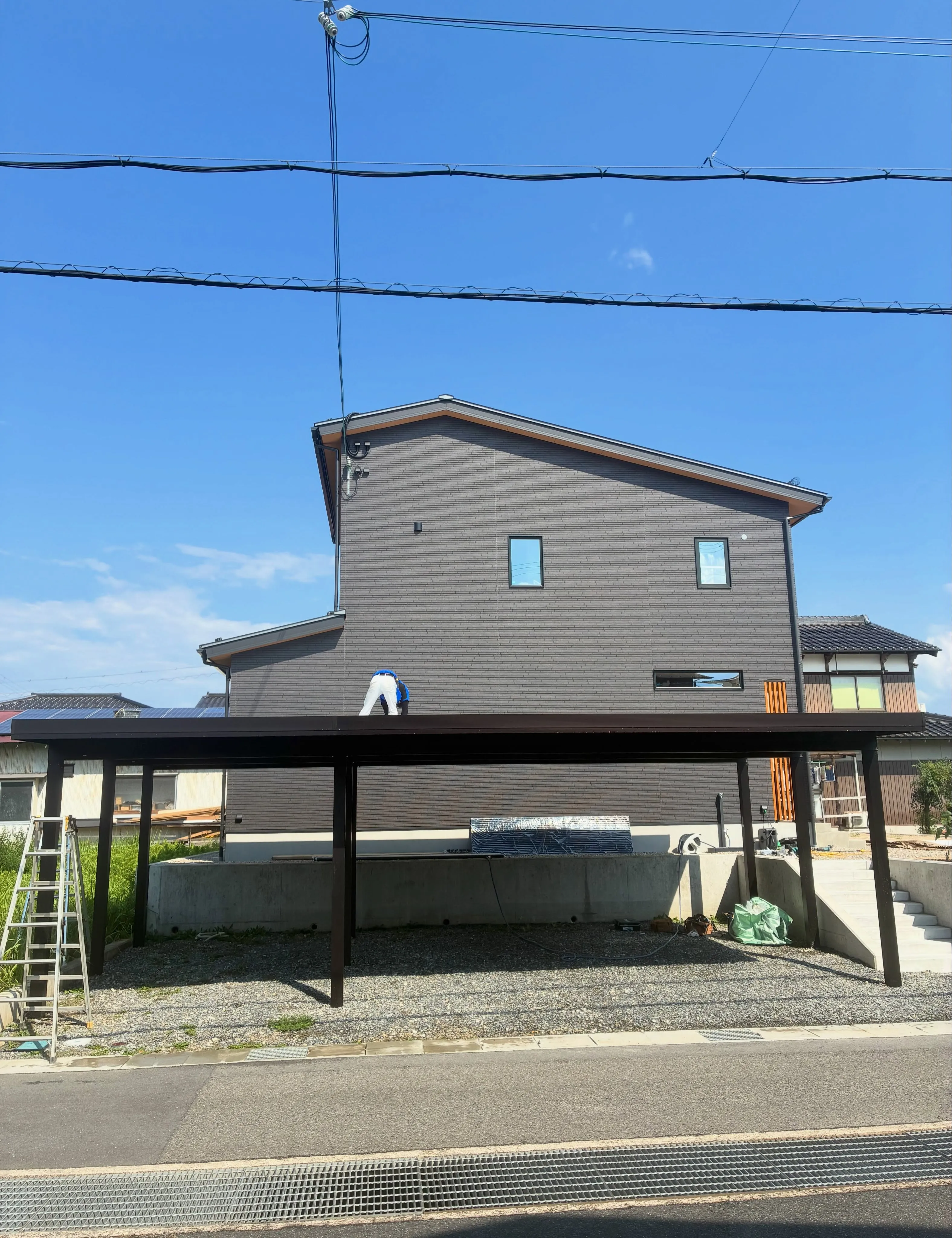 【豊岡市 3台用カーポート工事】
